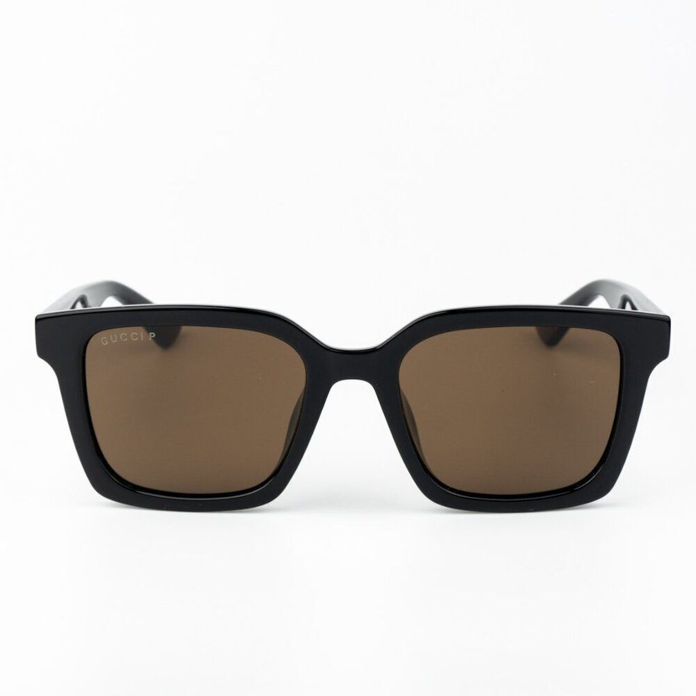 NEW Gucci GG1582SK 004 Shiny Black Brown Polarized Cat Eye Unisex Sunglasses - Picture 6 of 14